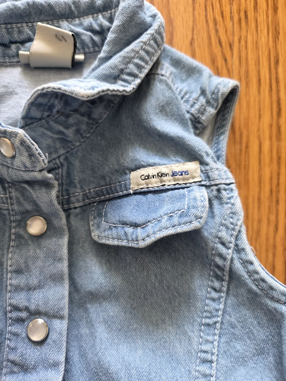 Calvin Klein Jeans Blue Denim-Style Top with Blue Tulle Skirt